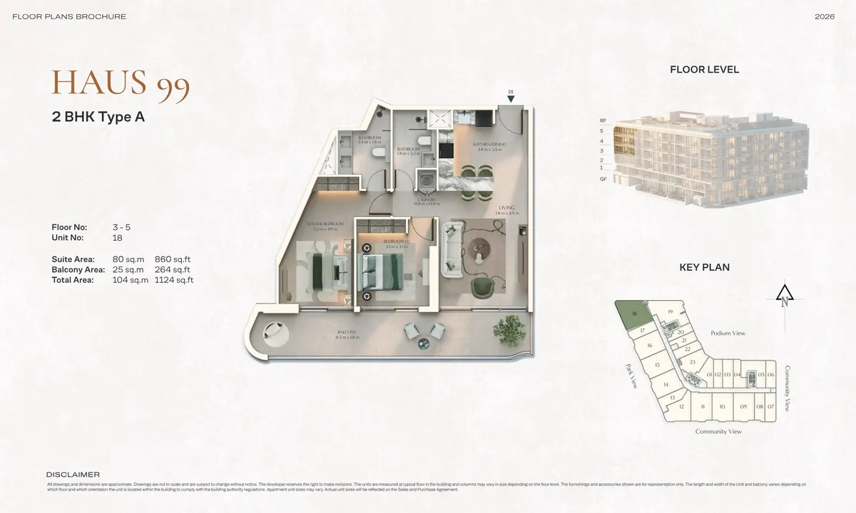 Floor plans: 2 bedrooms